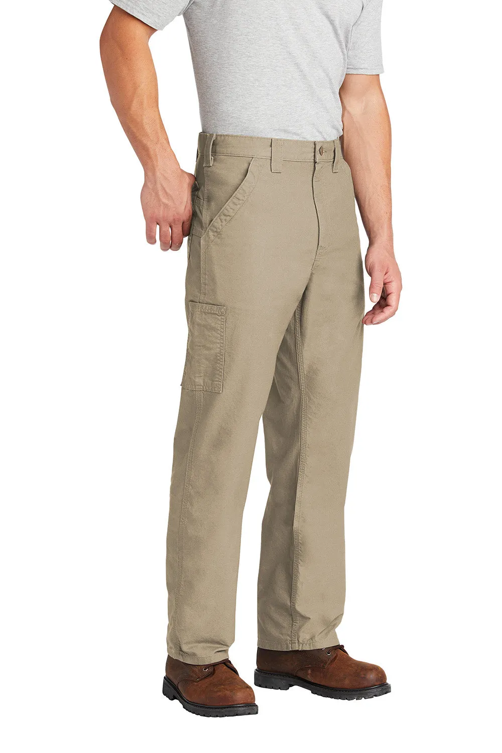 Salopettes de travail en toile pour hommes Carhartt avec poches - Marron clair