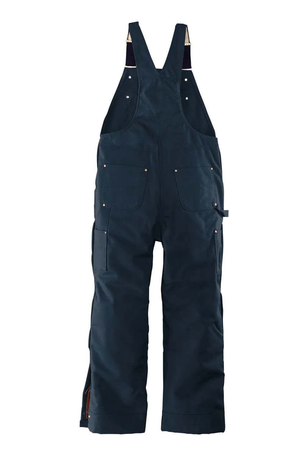 Salopette isolée en toile épaisse pour hommes Carhartt avec poches - Bleu marine foncé