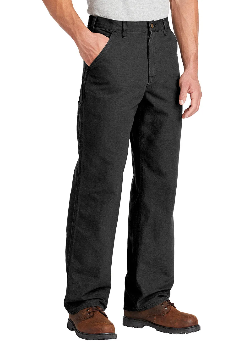 Carhartt Salopettes de Travail en Duck Lavé pour Homme avec Poches - Noir