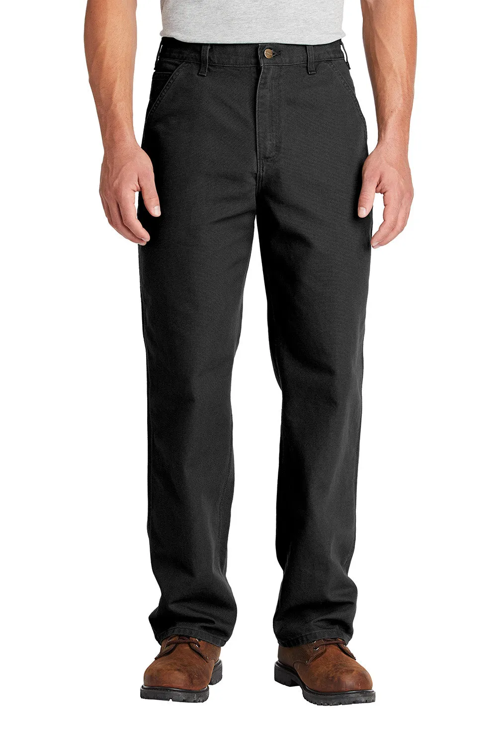 Carhartt Salopettes de Travail en Duck Lavé pour Homme avec Poches - Noir