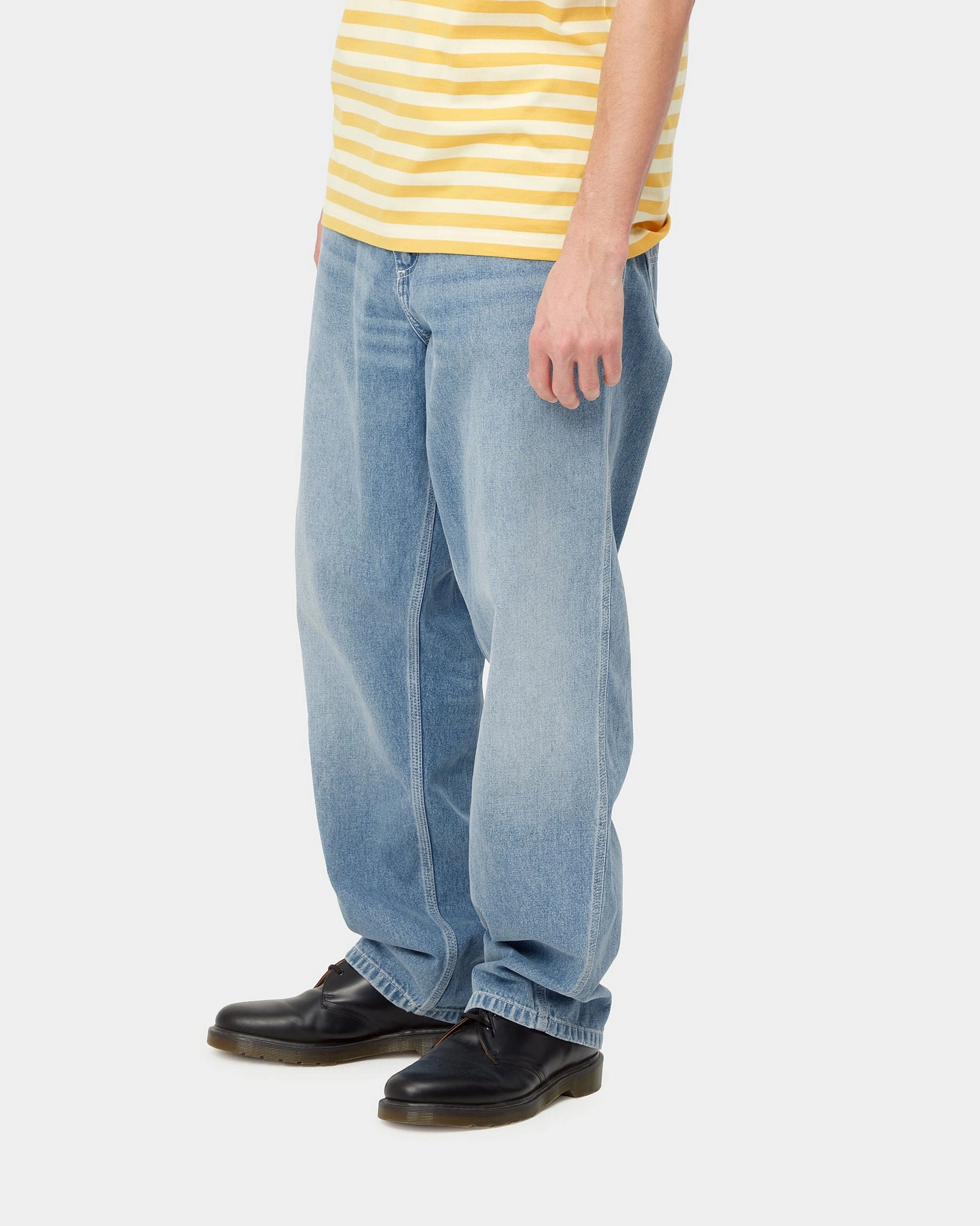 Carhartt WIP Pantalon Simple Coupe Loose Jeans Homme - Bleu Clair True Washed