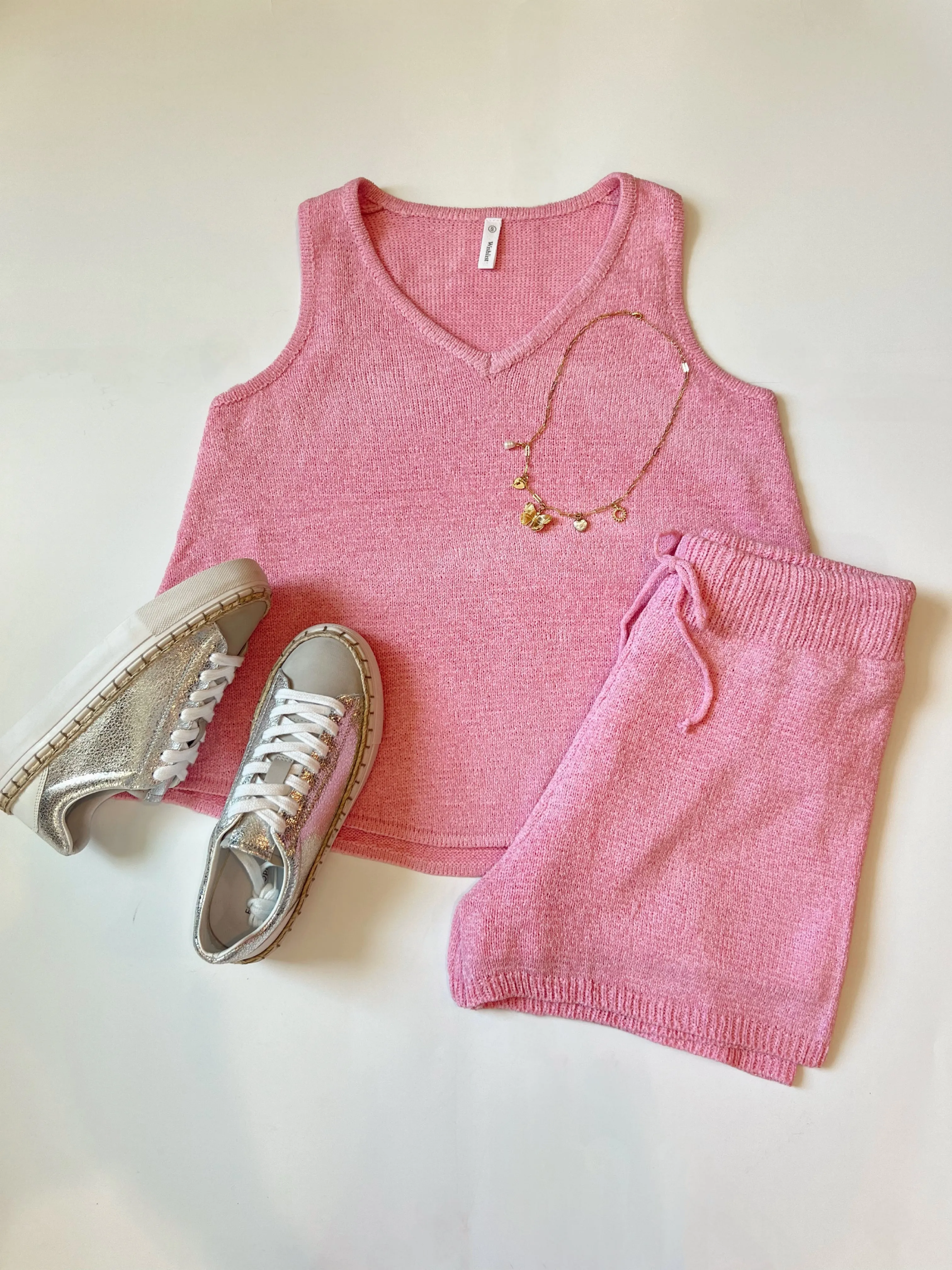 Ensemble Carmen en maille - Tank et short - Solde final 40% de réduction dans le panier