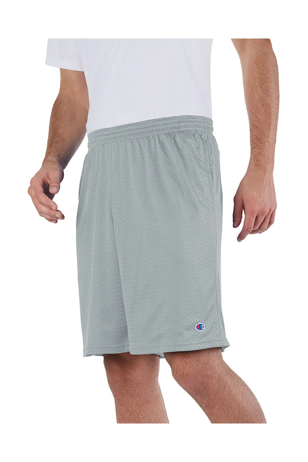 Short de sport Champion pour hommes en mesh avec poches - Gris athlétique