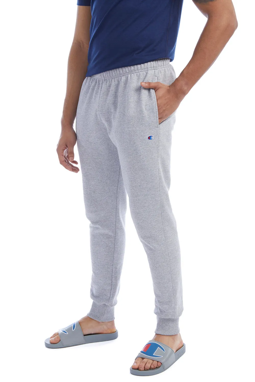 Pantalon de jogging en polaire mixte pour hommes Champion avec poches - Gris acier clair