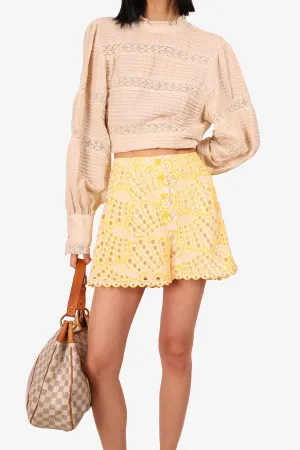 Short brodé jaune/blanc Charo Ruiz Taille L