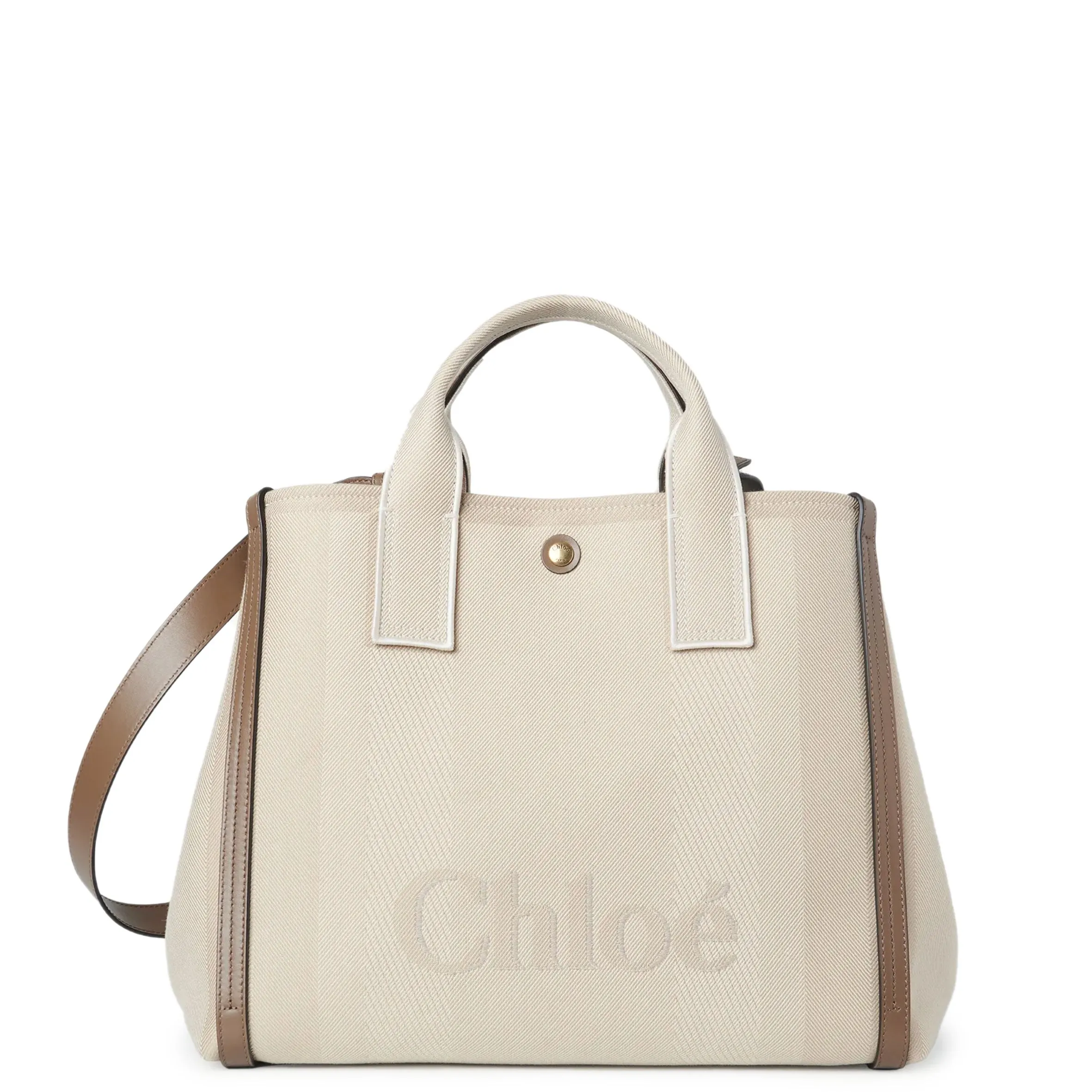 Chloé Sacs Tote en Toile, Beige Végétal