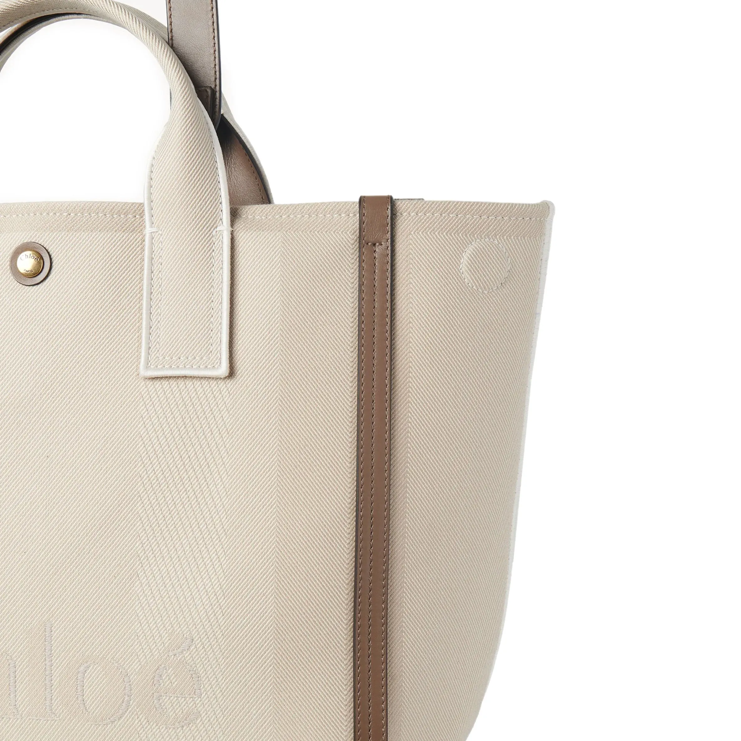 Chloé Sacs Tote en Toile, Beige Végétal