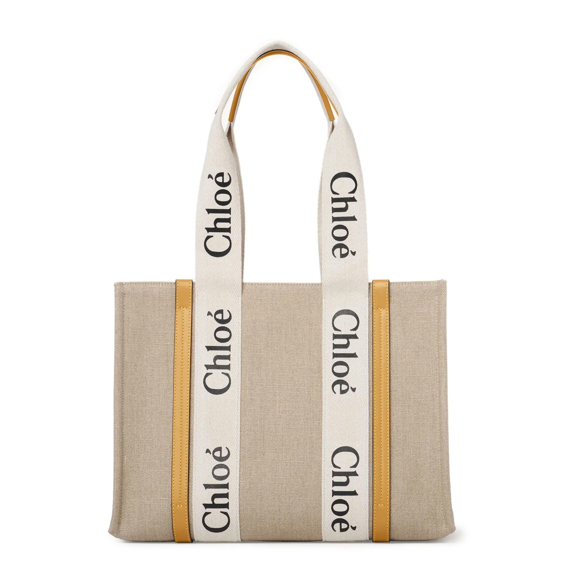 Chloé Sac Woody Tote Medium Lin, Miel