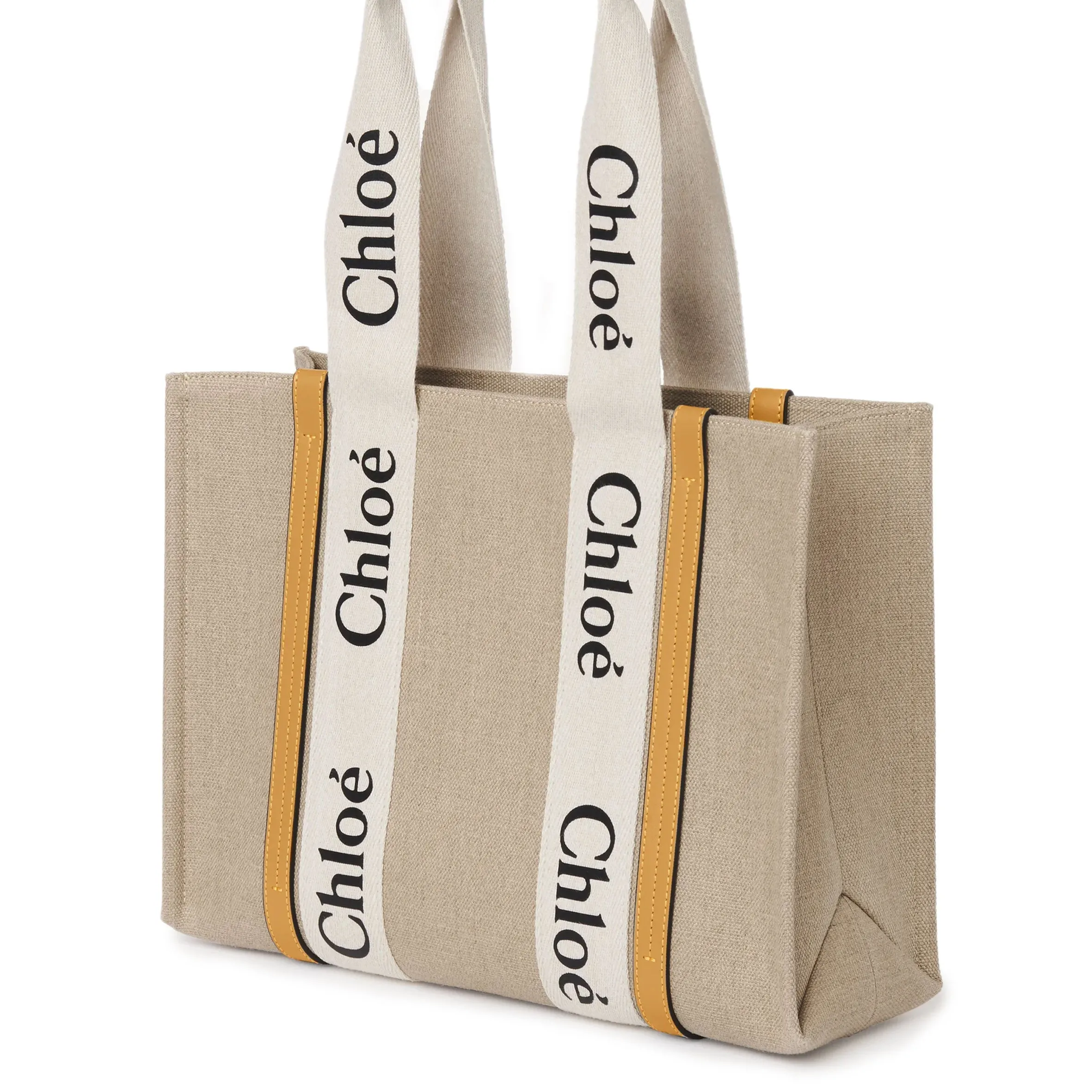 Chloé Sac Woody Tote Medium Lin, Miel