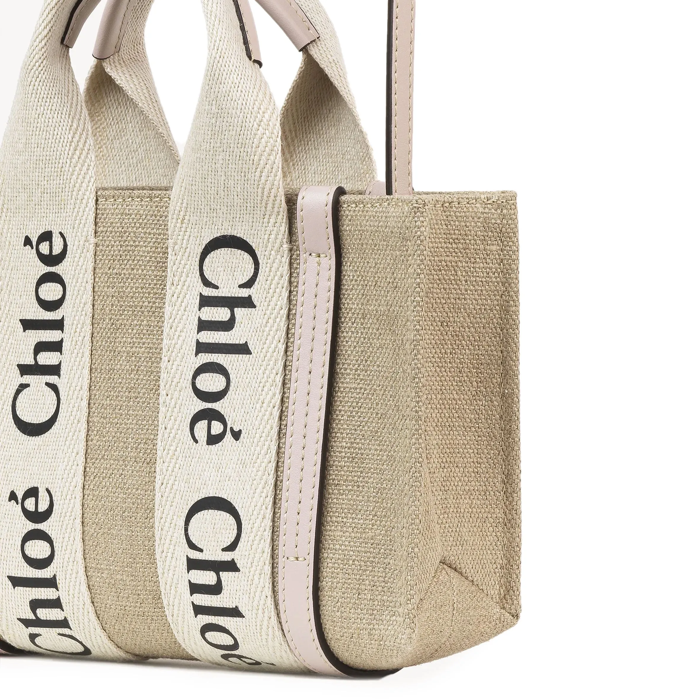 Chloé Sac Woody Tote Mini Lin, Rose Ciment