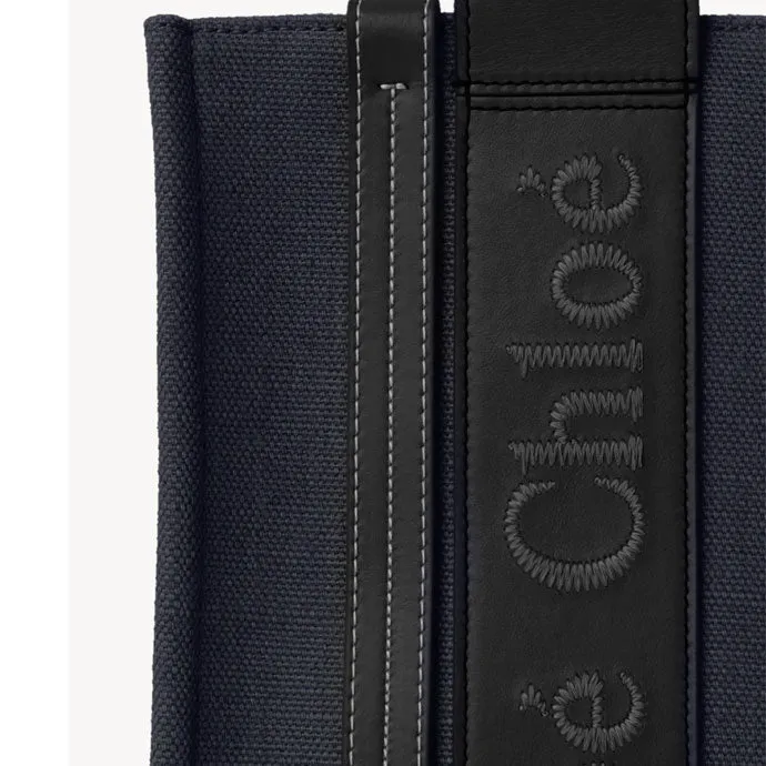 Chloé Sacs Woody Tote Petit Bracelet, Denim