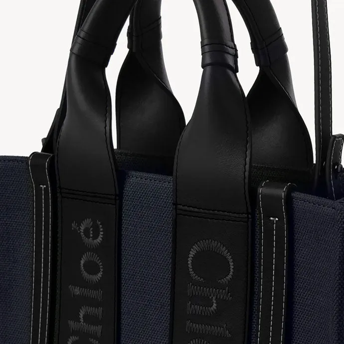 Chloé Sacs Woody Tote Petit Bracelet, Denim