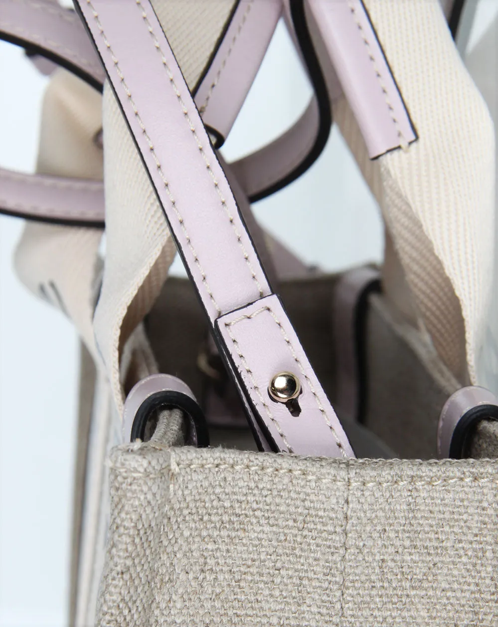 Chloé Sacs Woody Tote Petit Bracelet Lin, Lavande