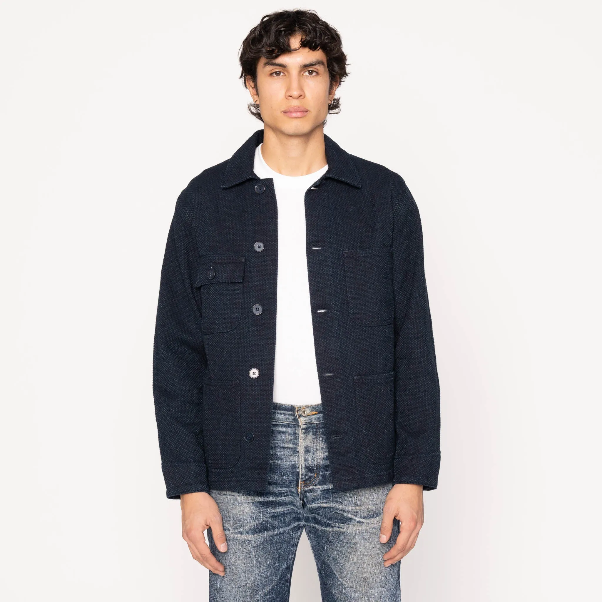 Veste de travail - Sashiko indigo