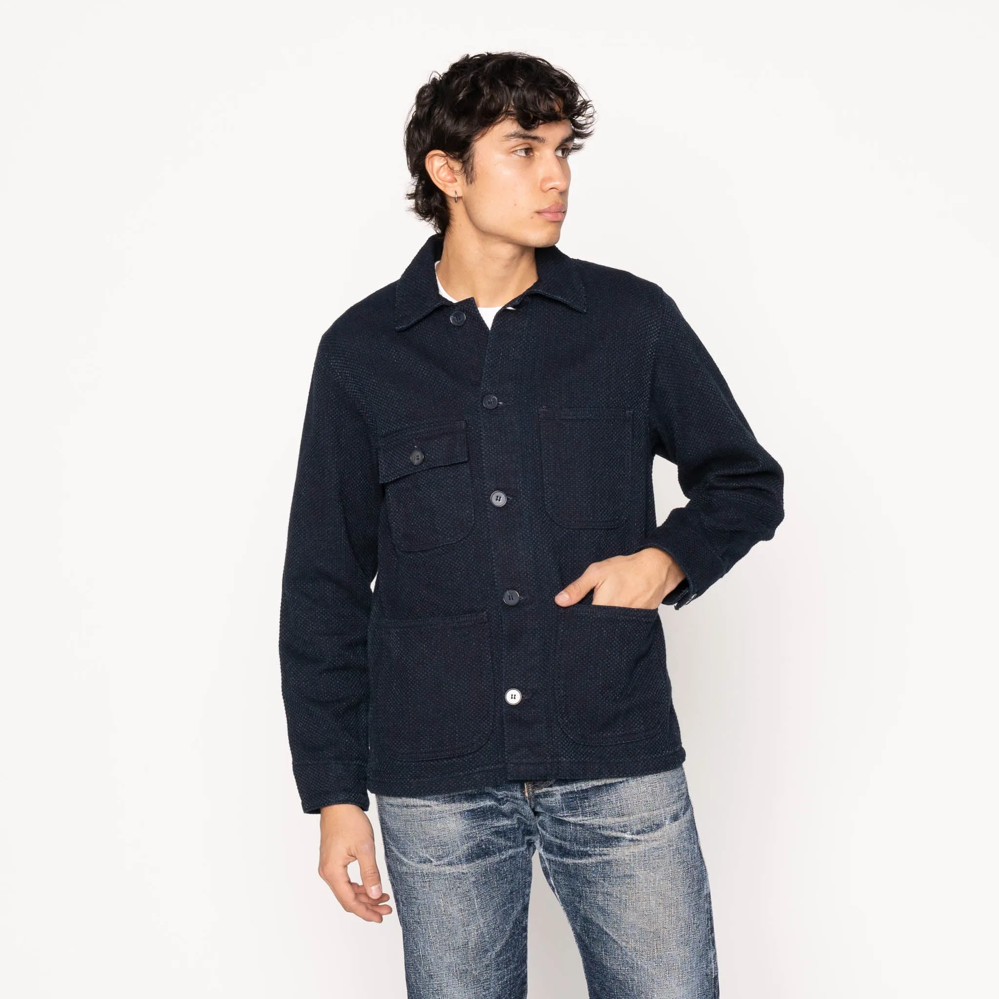 Veste de travail - Sashiko indigo