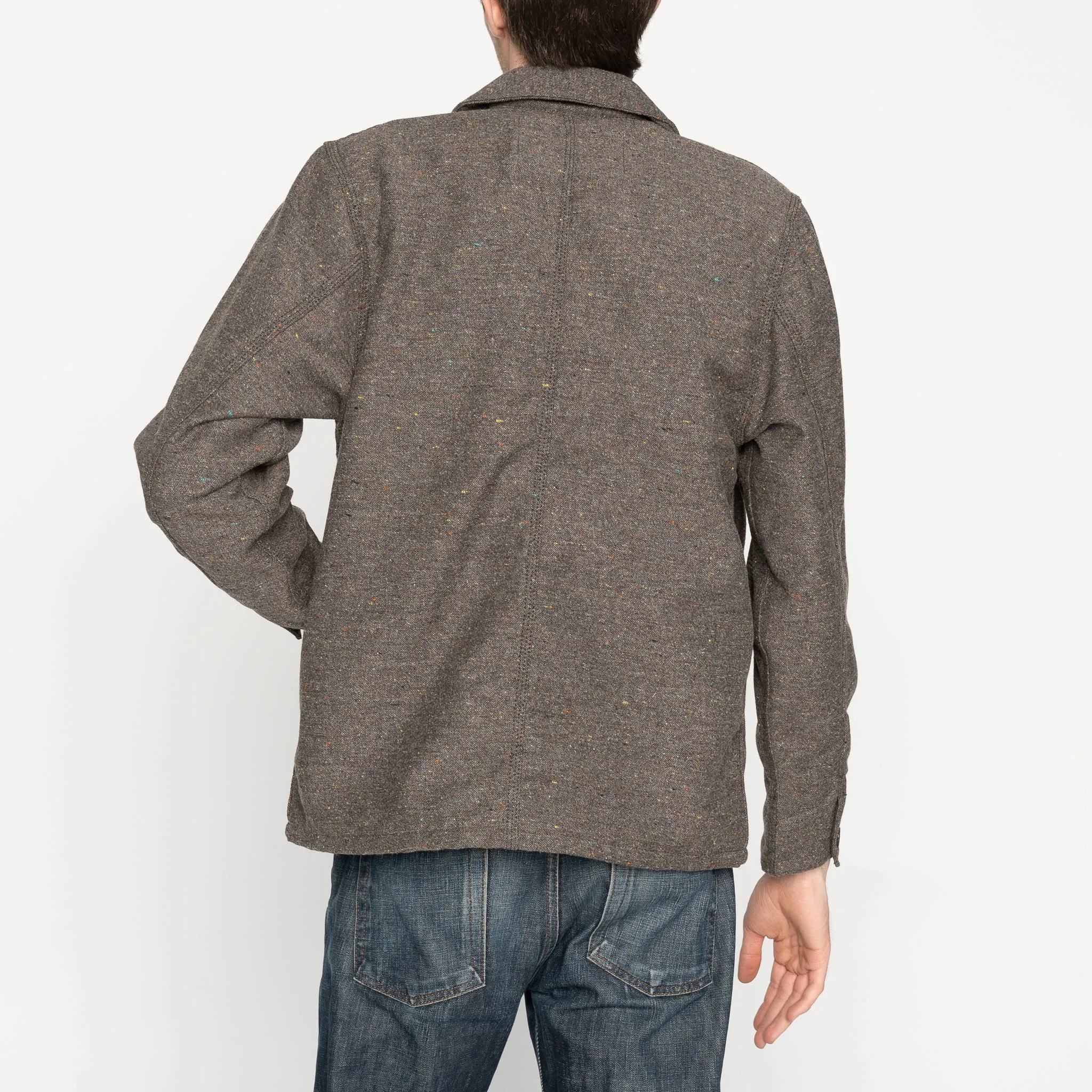 Veste de travail - Laine mélangée multi-nép - Marron