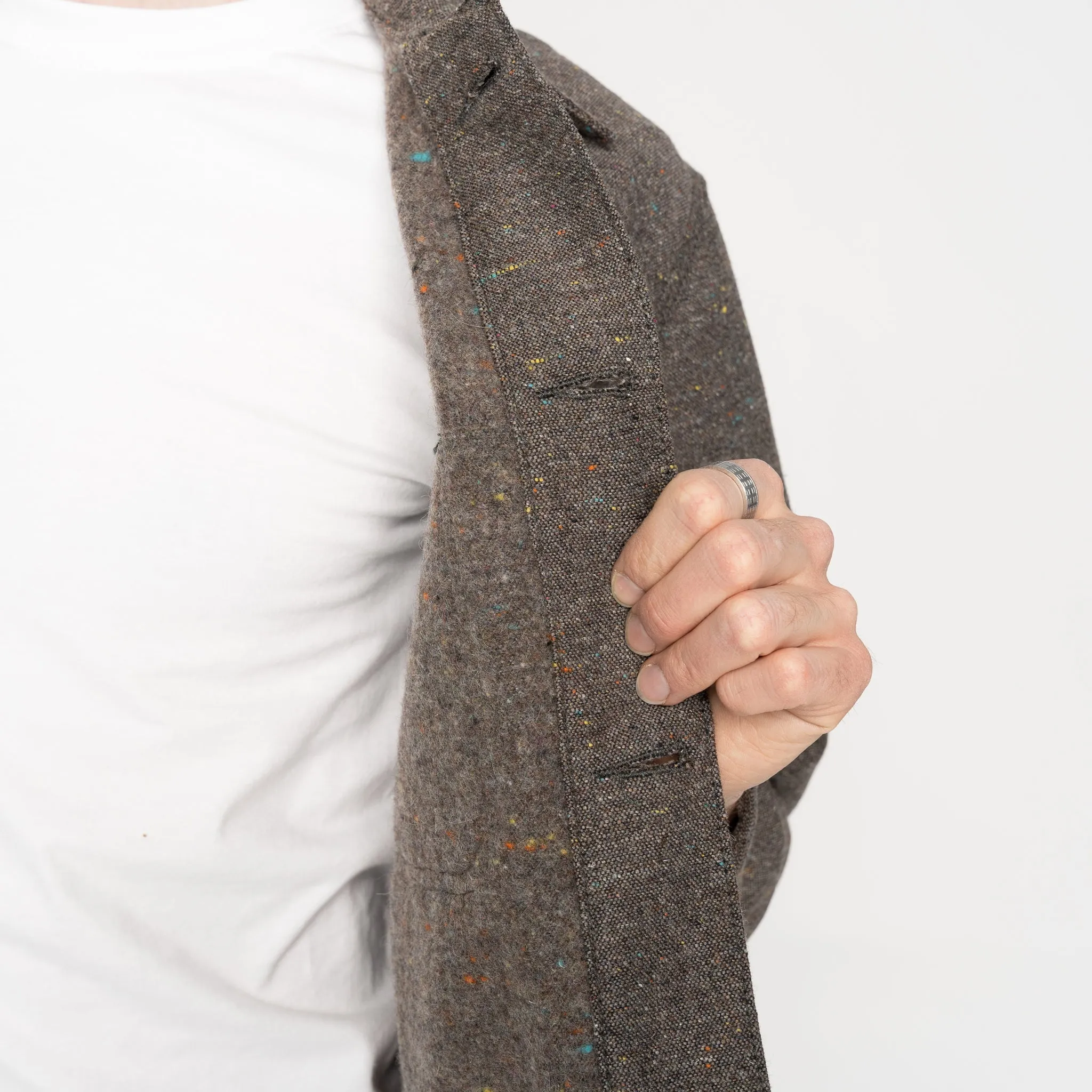 Veste de travail - Laine mélangée multi-nép - Marron