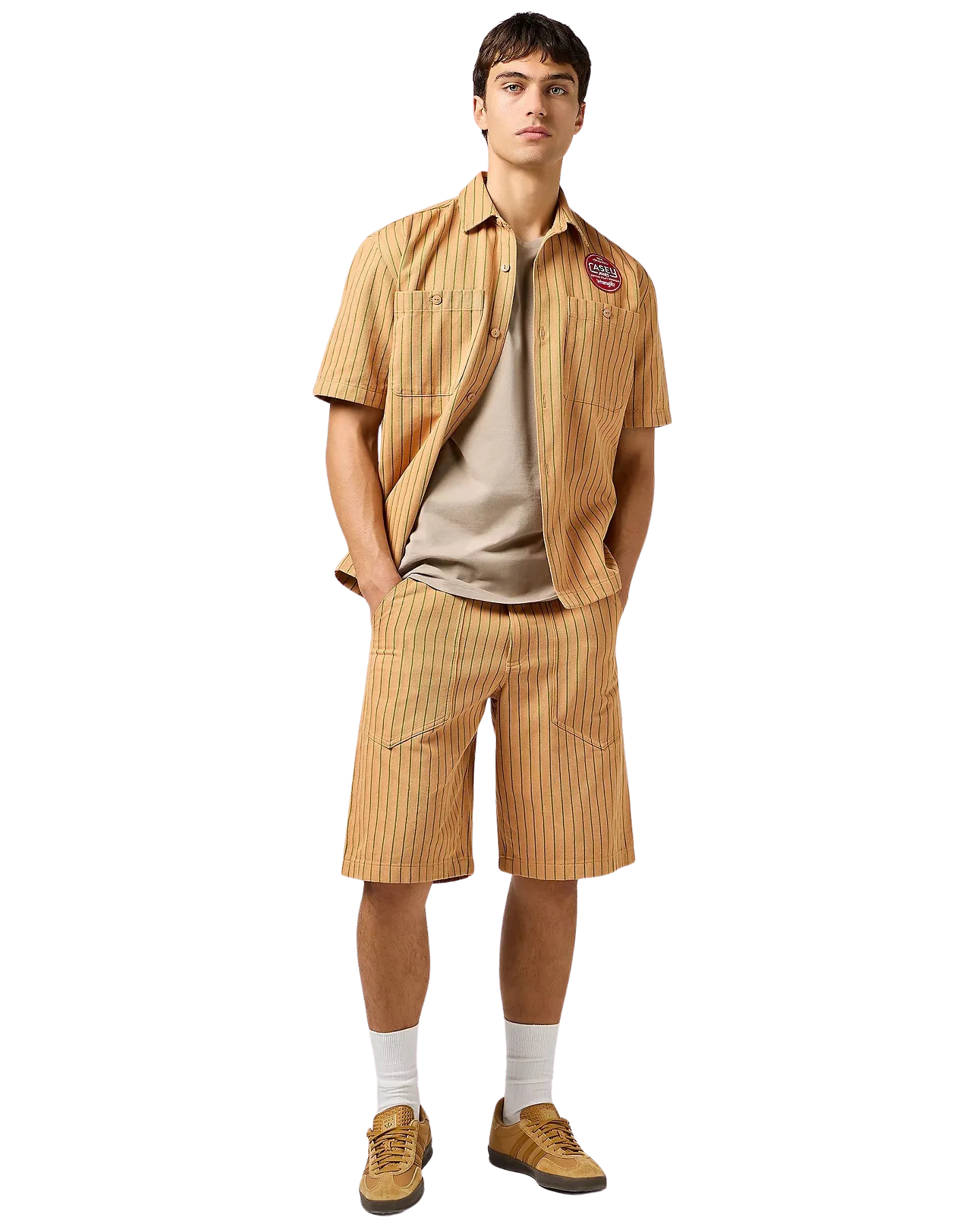 Chemise mécanique CJ à rayures orange