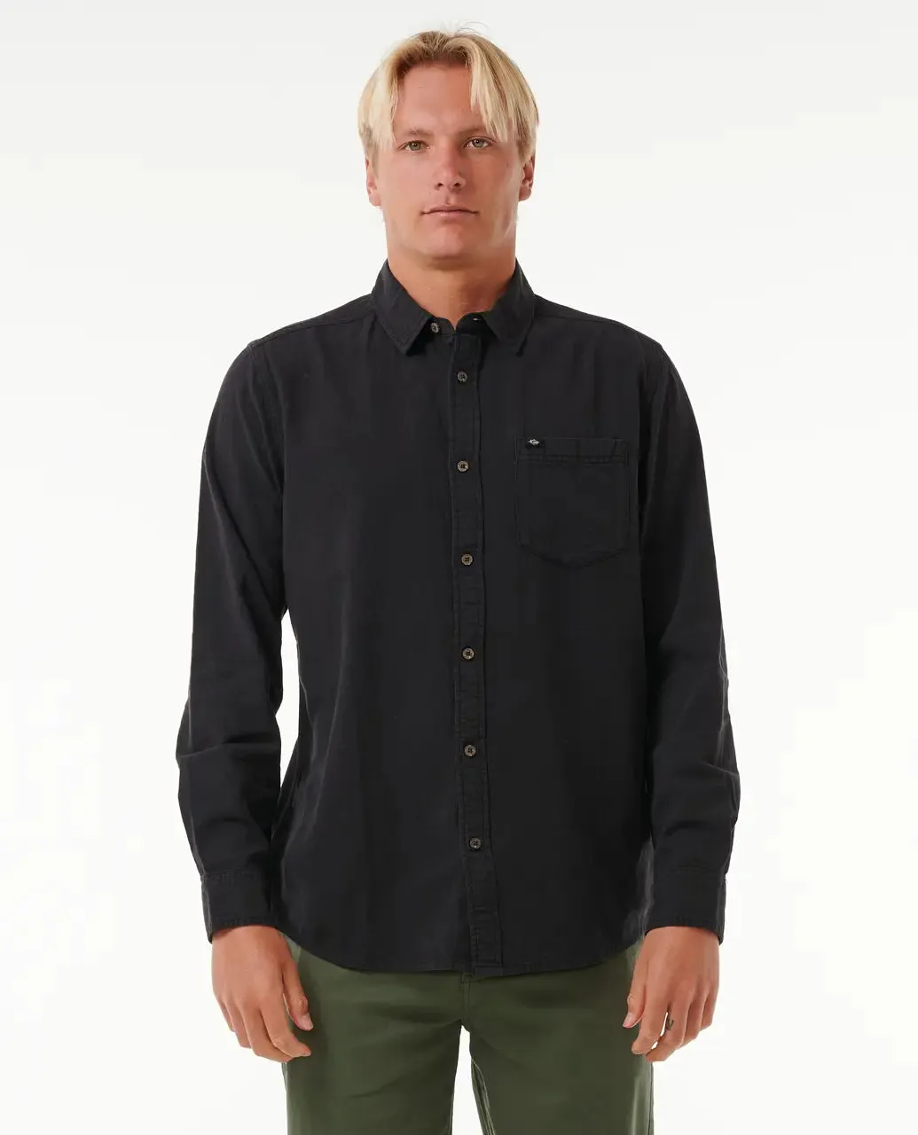 Chemise surf classique lavée en noir
