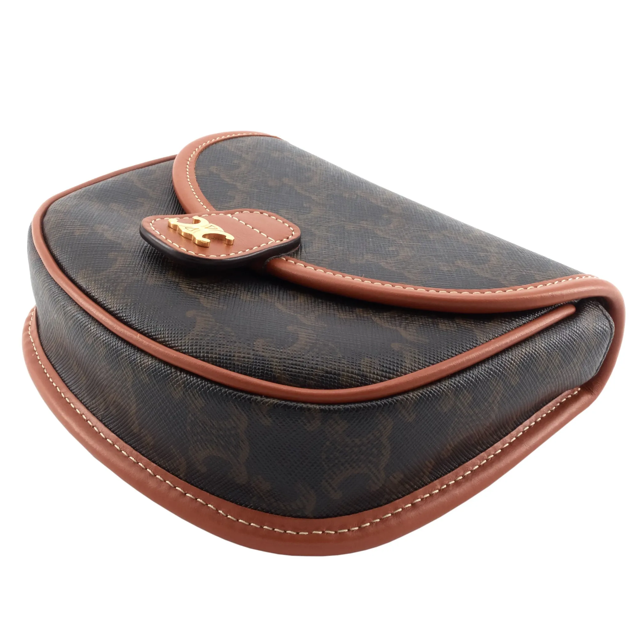 Sac Besace Céline en Toile Triomphe Mini et Cuir