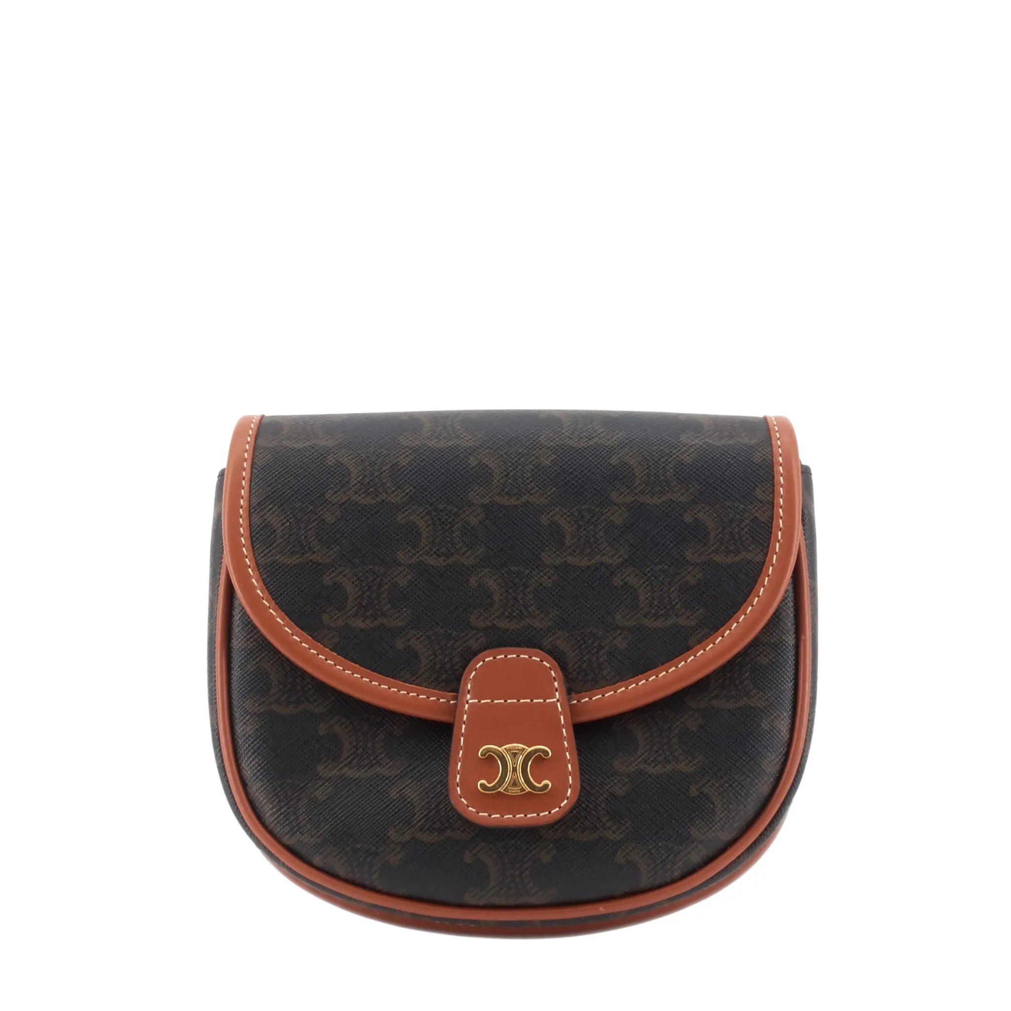 Sac Besace Céline en Toile Triomphe Mini et Cuir
