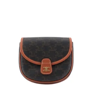 Sac Besace Céline en Toile Triomphe Mini et Cuir