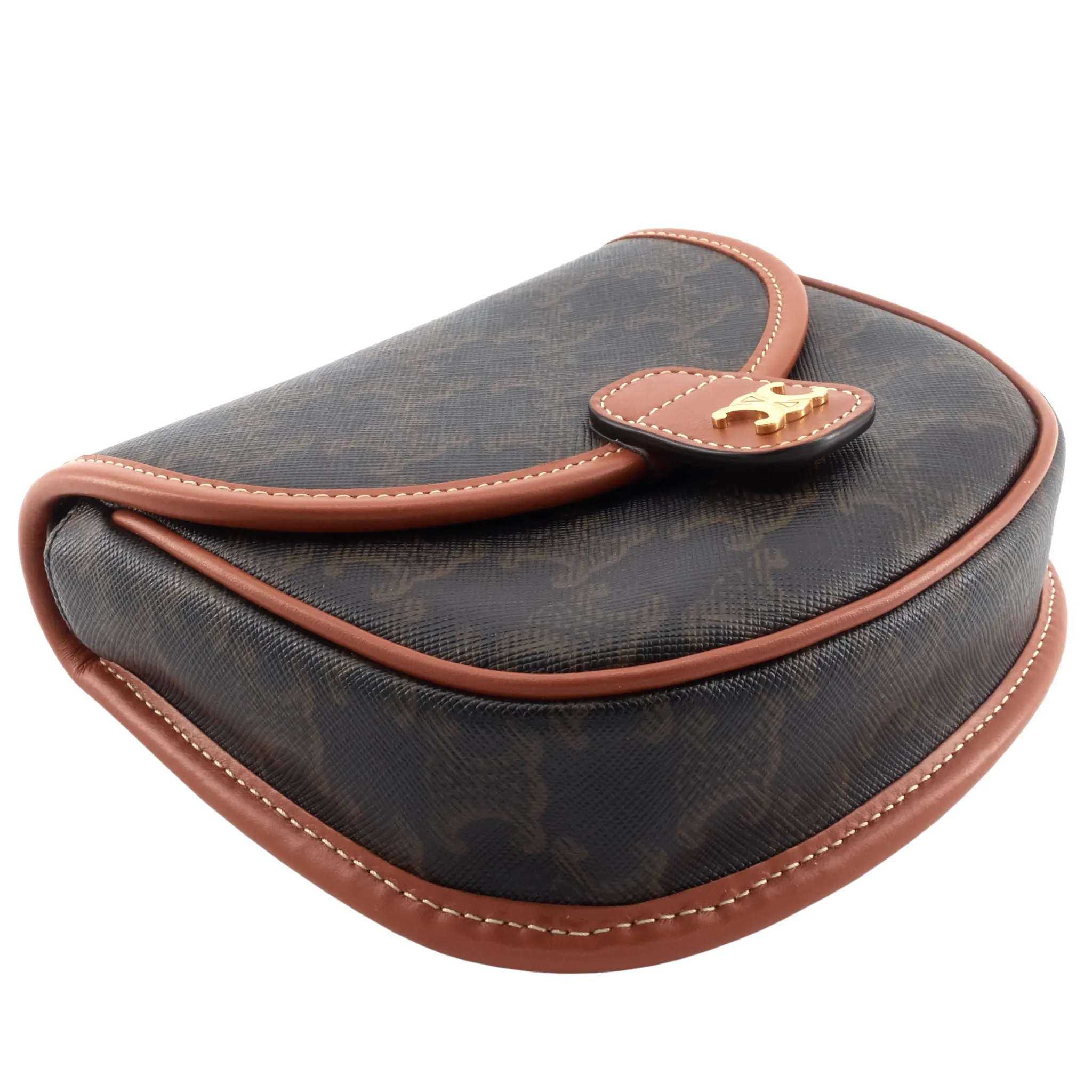 Sac Besace Céline en Toile Triomphe Mini et Cuir