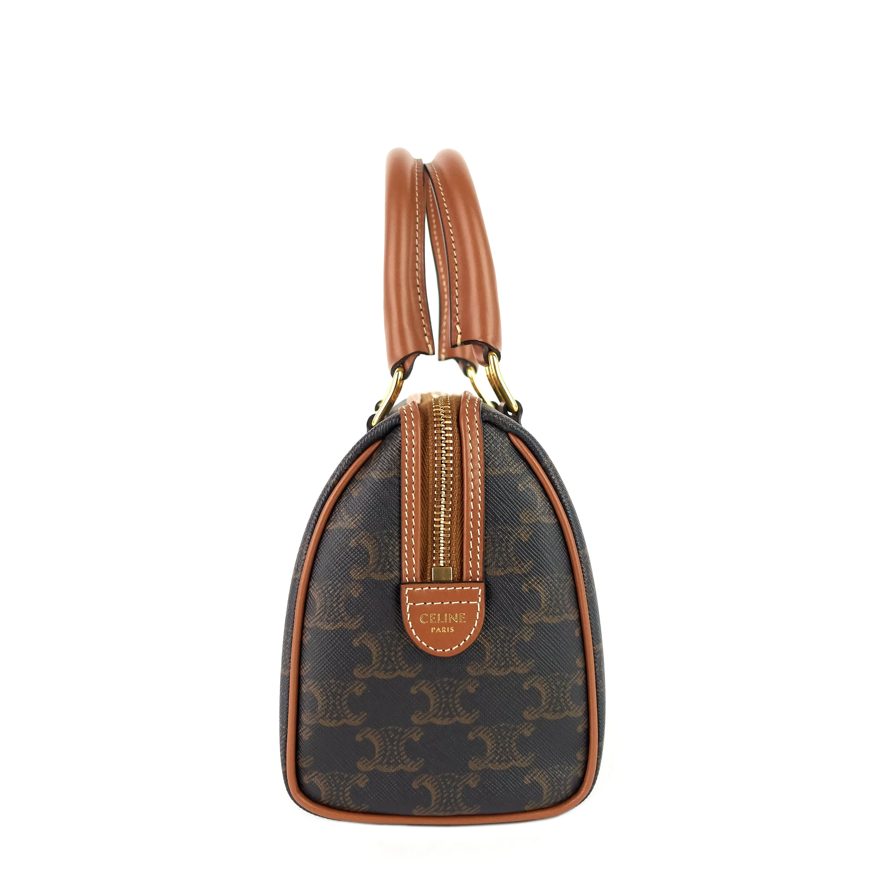 Sac Boston Small Triomphe en toile Céline