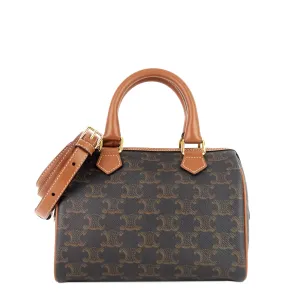 Sac Boston Small Triomphe en toile Céline