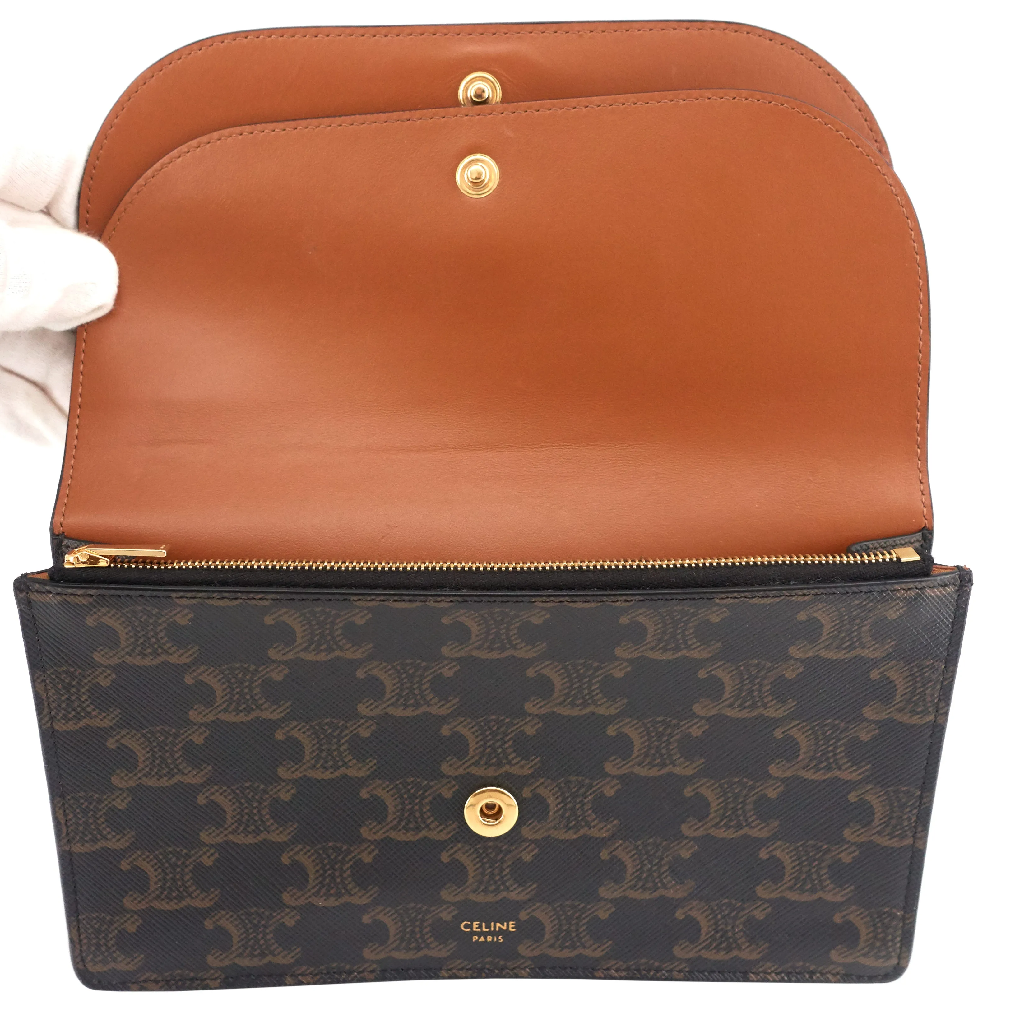 Sac Céline Bags Wallet on Strap en Cuir et Toile
