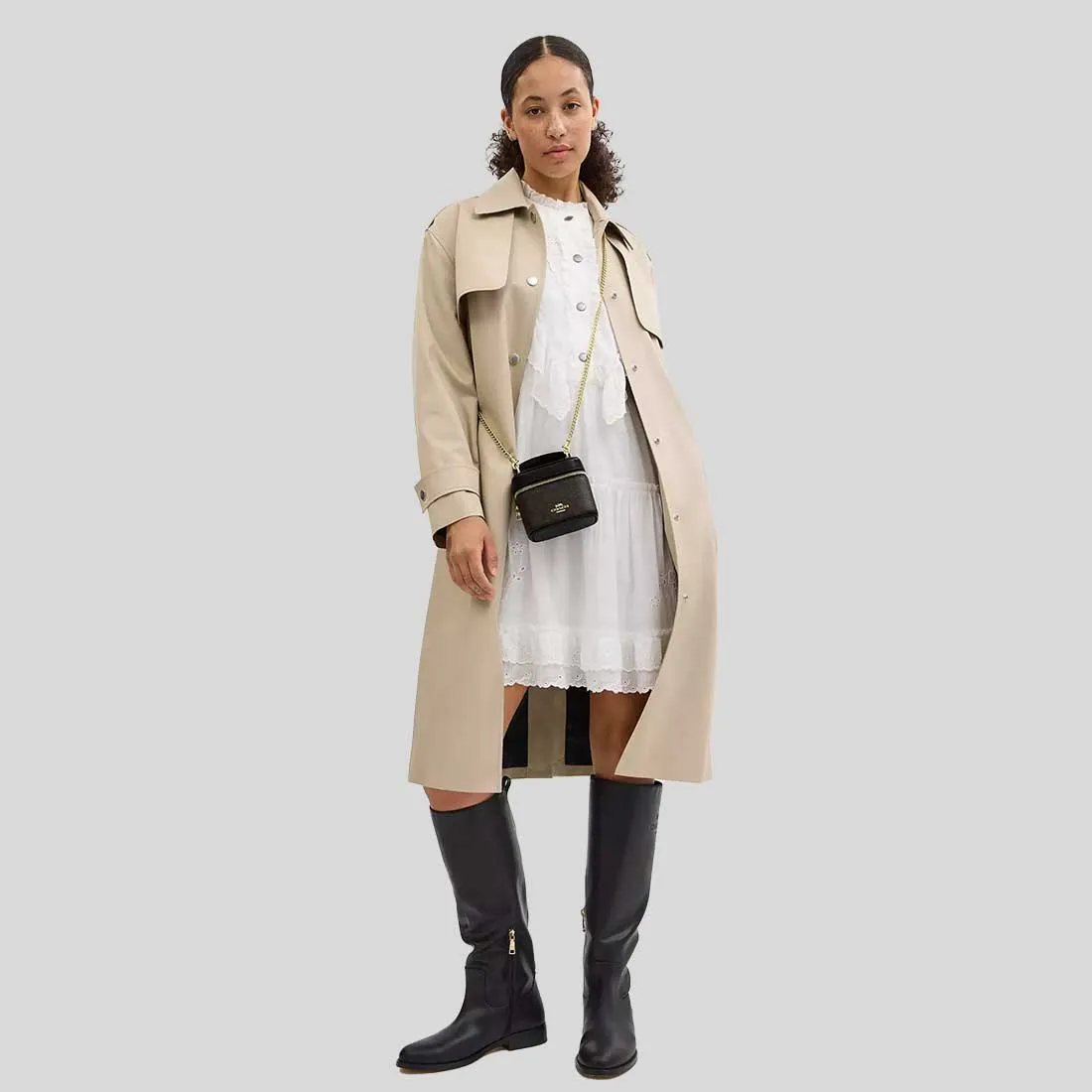 Sac Bandoulière COACH Ava en Toile Signature Noix/Noir CY732