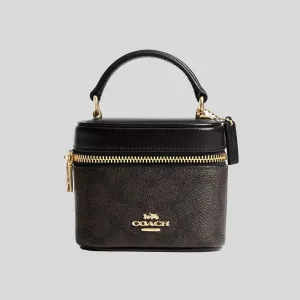 Sac Bandoulière COACH Ava en Toile Signature Noix/Noir CY732