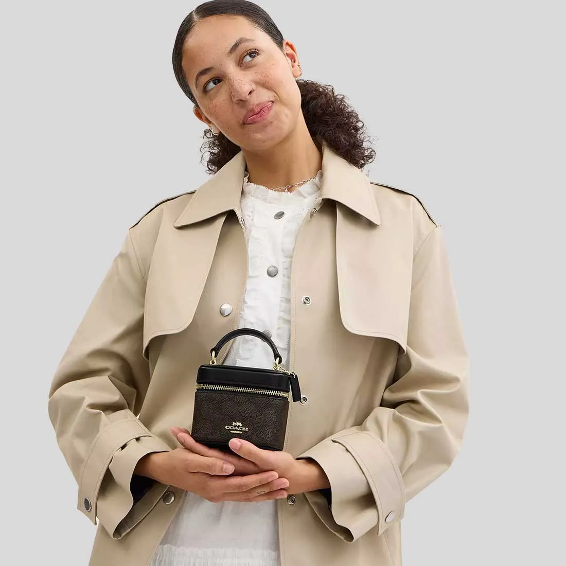 Sac Bandoulière COACH Ava en Toile Signature Noix/Noir CY732
