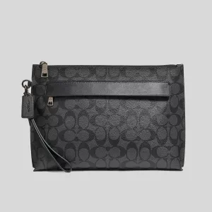 Sac Coach COACH Poche de Transport En Toile Signature Charbon/Noir 29508
