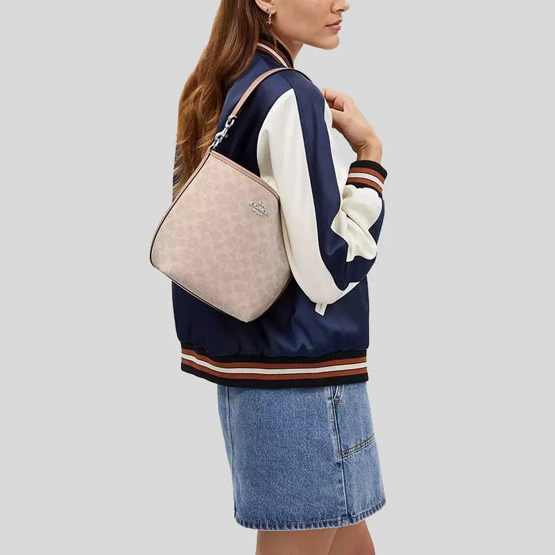 Sac Coach COACH City Bucket en toile signature taupe CT800