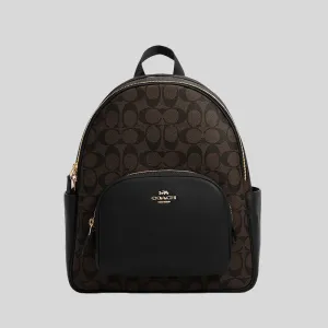Sac à dos Coach Court en toile signature marron et noir 5671