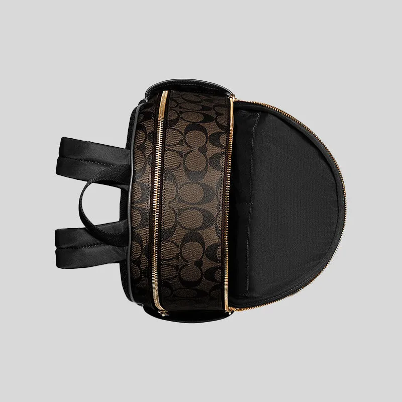 Sac à dos Coach Court en toile signature marron et noir 5671