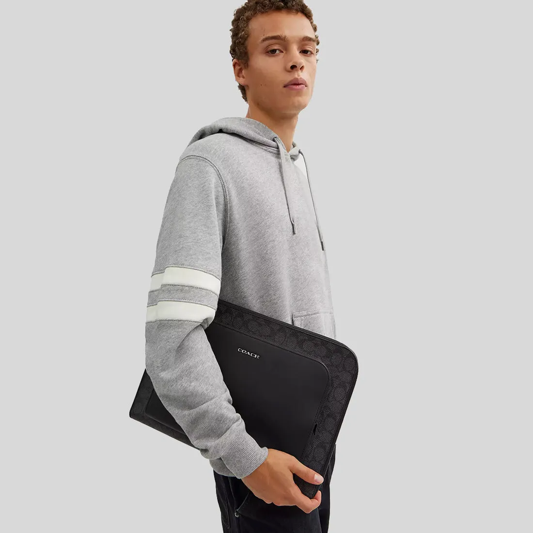 Sac Coach COACH Ethan Portfolio en toile Signature Charbon/Noir CW363