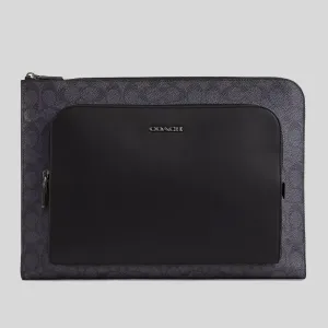 Sac Coach COACH Ethan Portfolio en toile Signature Charbon/Noir CW363