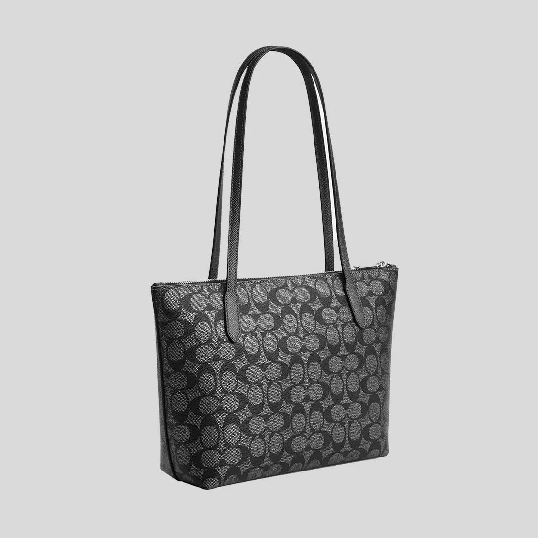 Sac à main COACH Fiona à fermeture éclair en toile Signature Gunmetal-Multi CW396