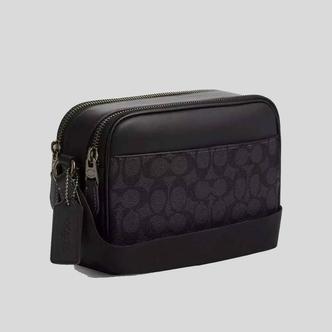 Sac Bandoulière COACH Graham en Toile Signature Charbon/Noir CV921