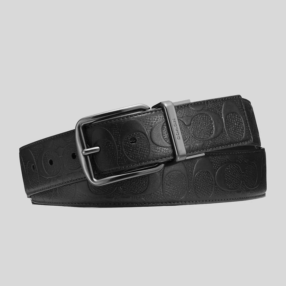 Ceinture réversible COACH à boucle d'attelage réglable, 38 mm, noir CQ024