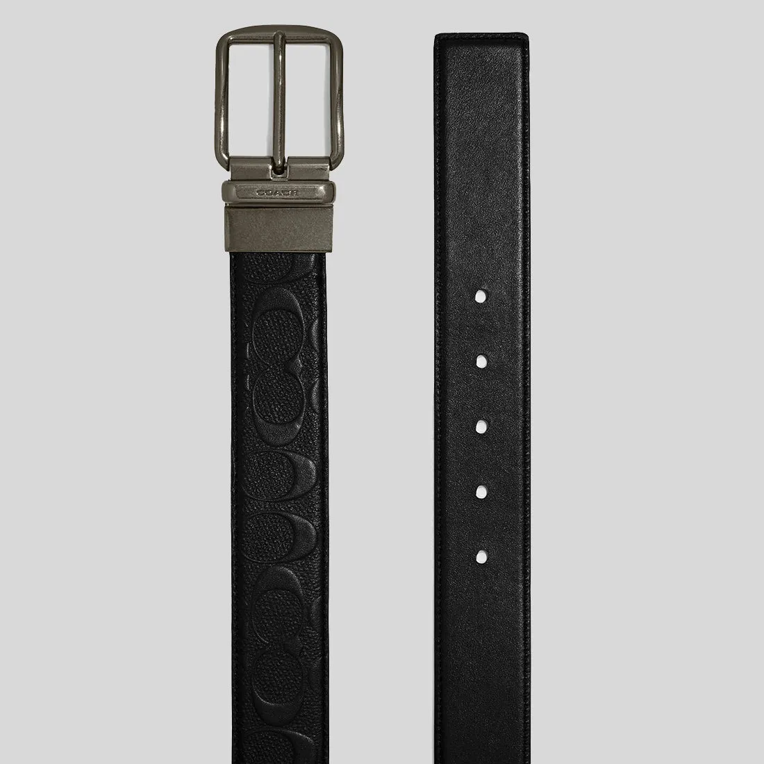 Ceinture réversible COACH à boucle d'attelage réglable, 38 mm, noir CQ024