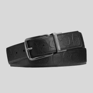 Ceinture réversible COACH à boucle d'attelage réglable, 38 mm, noir CQ024