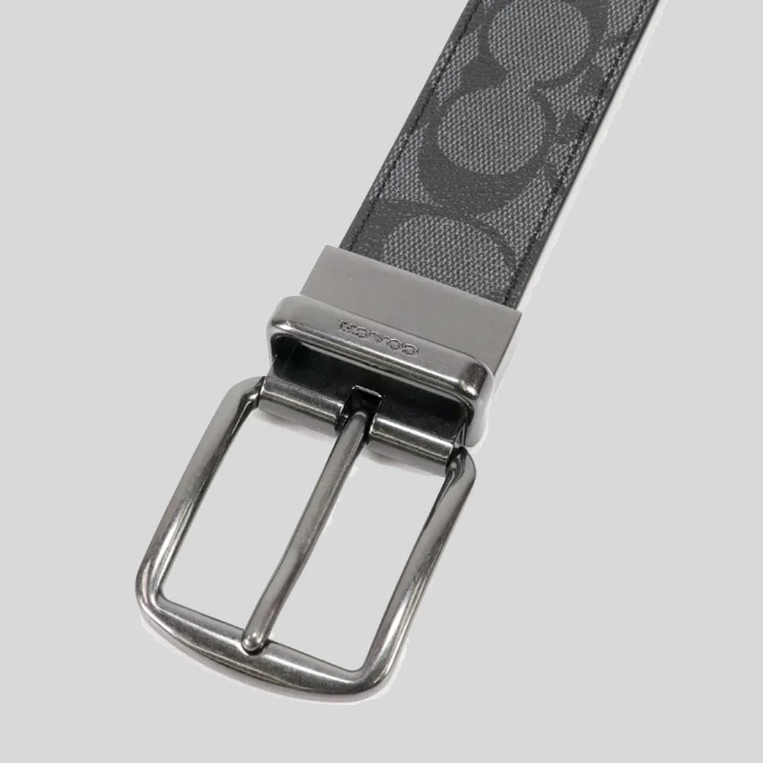 Ceinture réversible COACH à boucle d'attelage ajustable, 38 mm, Charbon/Noir CQ022
