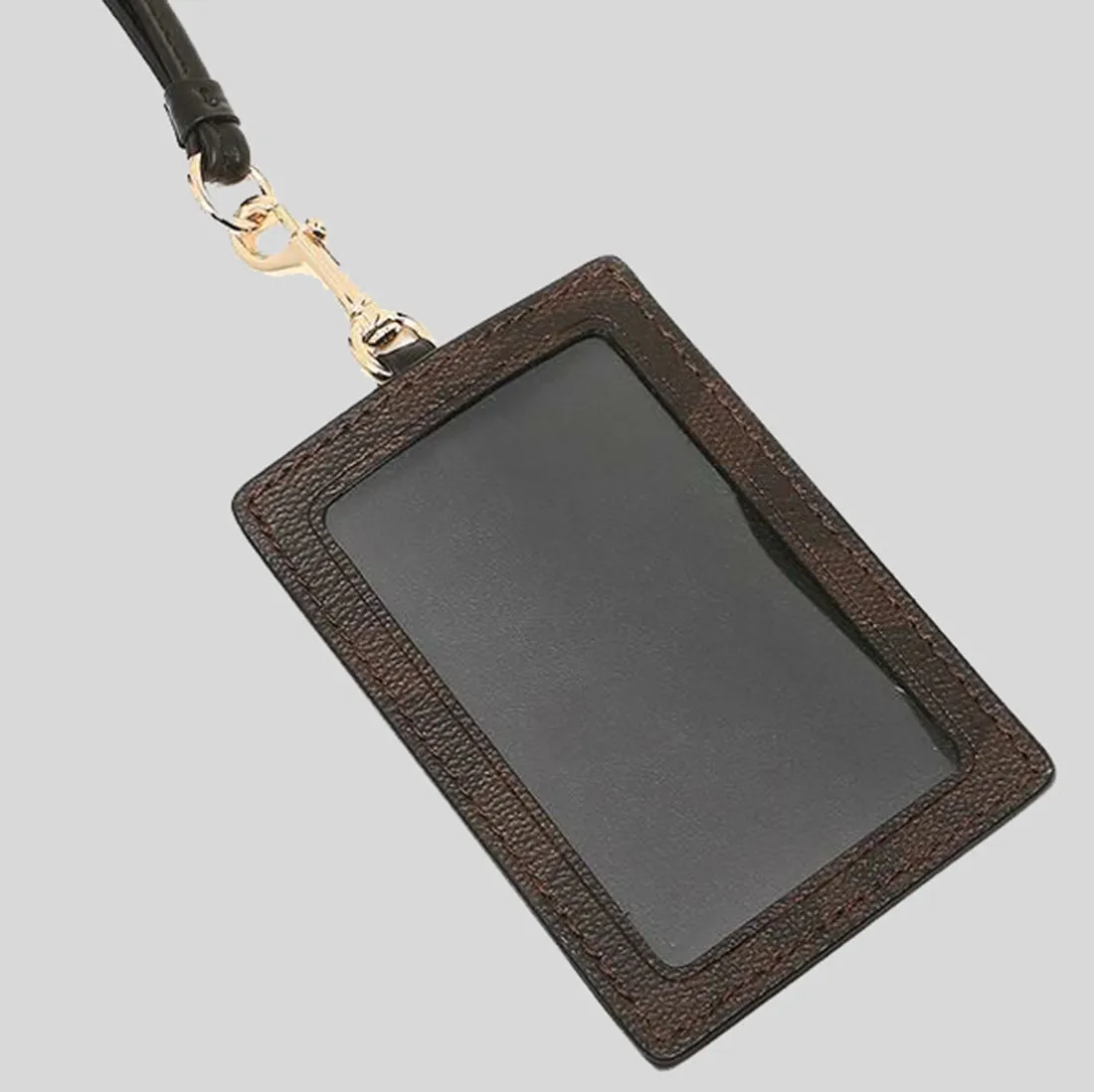 Sacs Coach COACH ID Lanyard En Toile Signature Marron Noir 63274