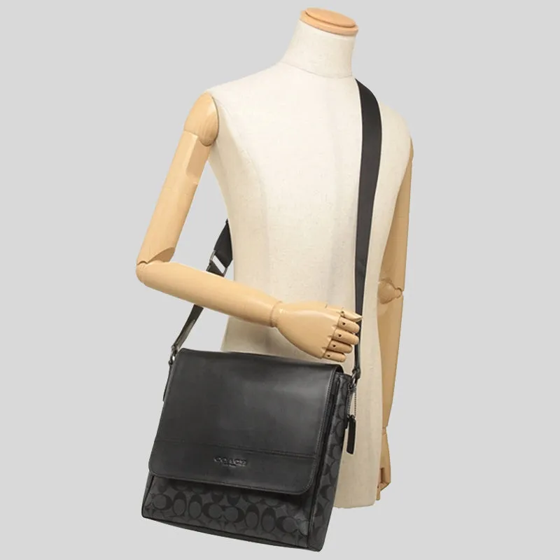 Sacs Coach Sac Coach pour Homme Houston Map en Toile Signature Noir 573