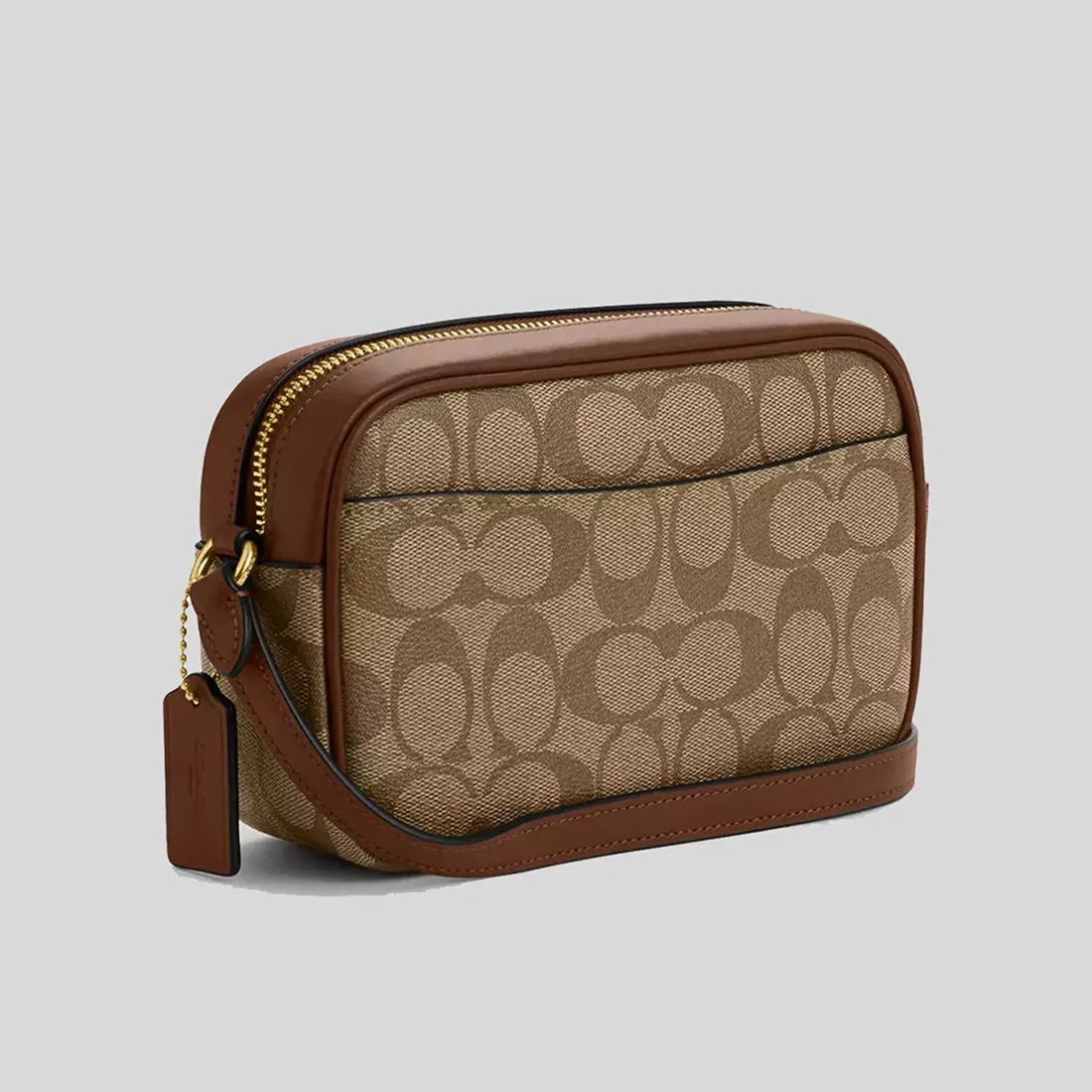 Sac COACH Mini Jamie en toile signature, couleur kaki/selle, modèle CQ874