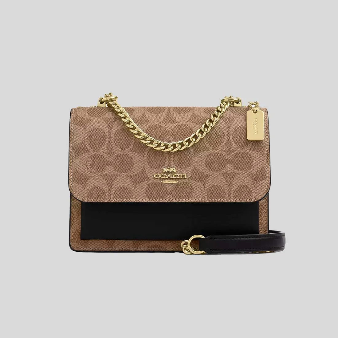 Sac à main COACH Mini Klare en toile signature beige/noir CW206