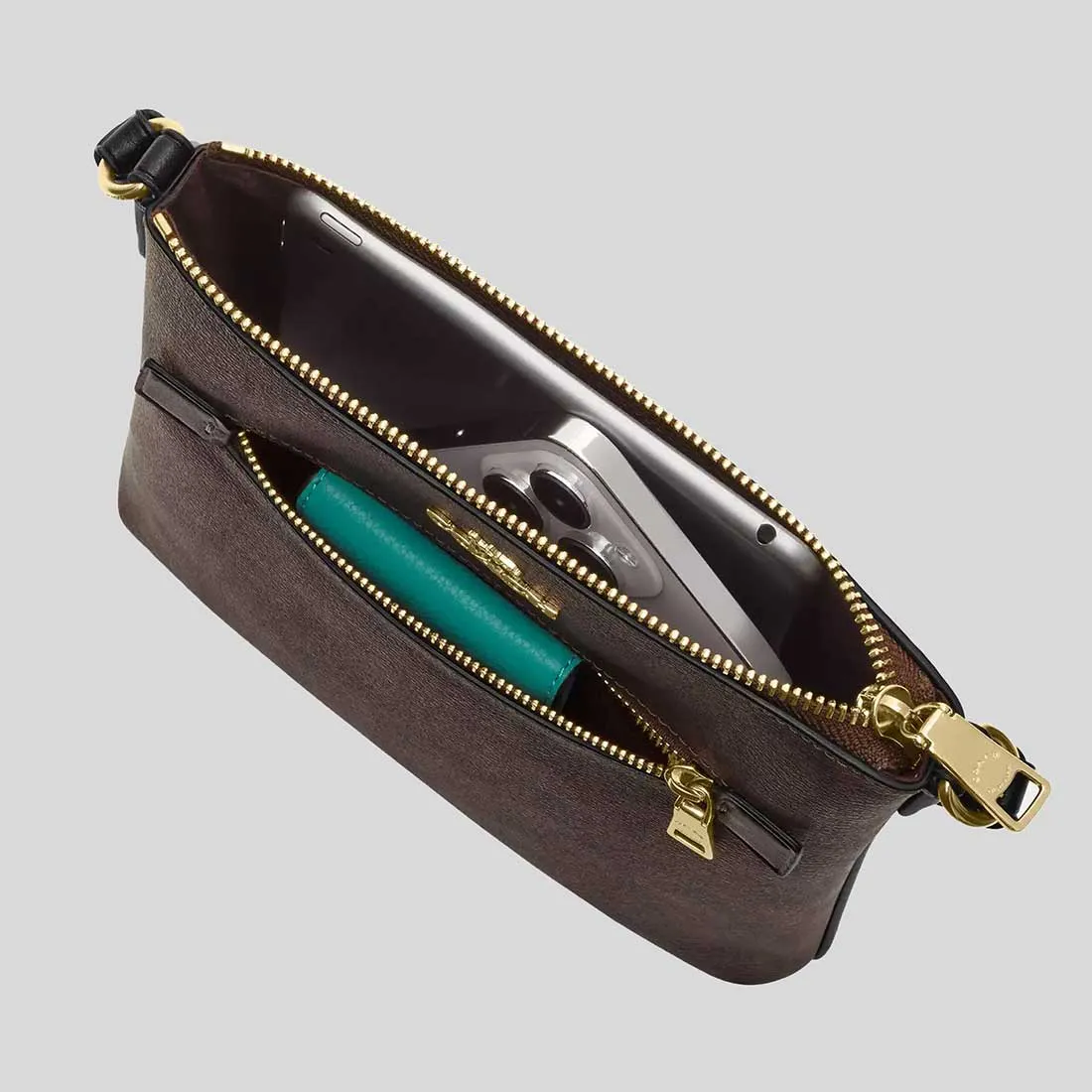 Sac COACH Mini Rowan en toile Signature couleur Kaki Clair/Craie CS182